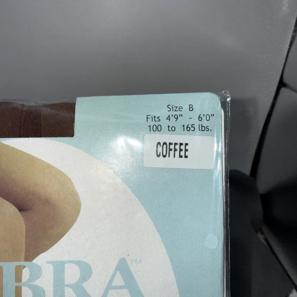 Sabra Coffee Sheer Pantyhose Size B Reinforced Panty and Toe Nylon Stockings